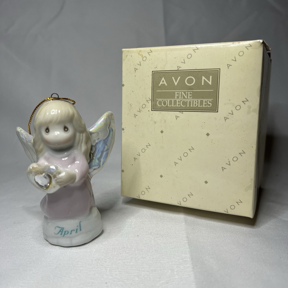 Avon Angel Precious Moments April Birthstone Ornament Simulated Diamond